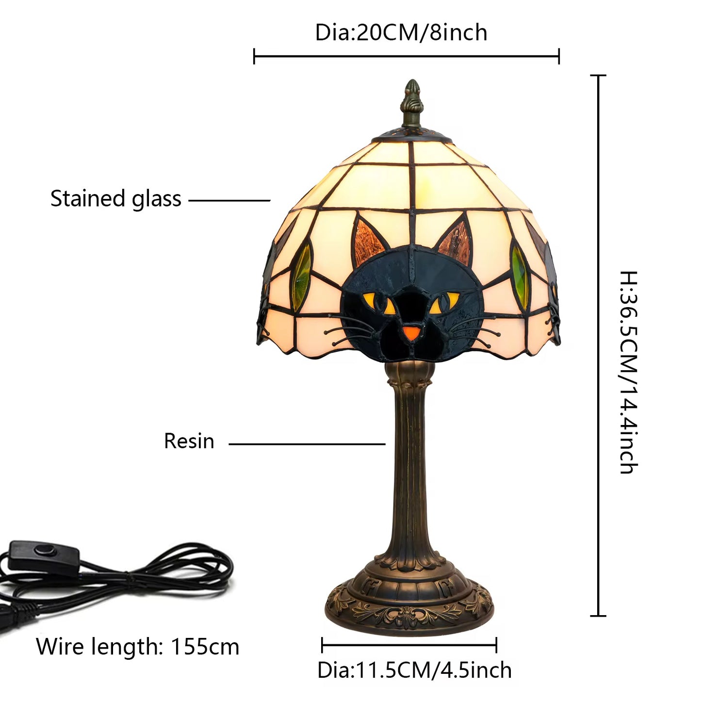 Black cat table lamp