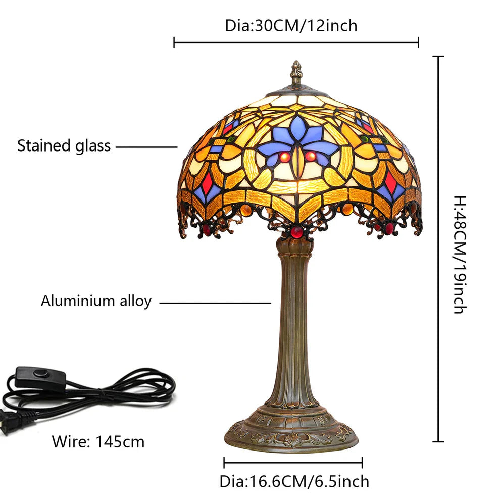 Yellow Peacock Table Lamp 30cm
